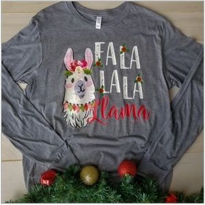 Fa la la la Llama Holiday Christmas Top Shirt